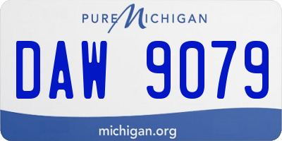 MI license plate DAW9079