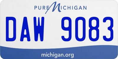 MI license plate DAW9083