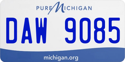 MI license plate DAW9085