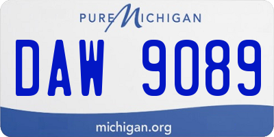MI license plate DAW9089
