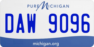 MI license plate DAW9096