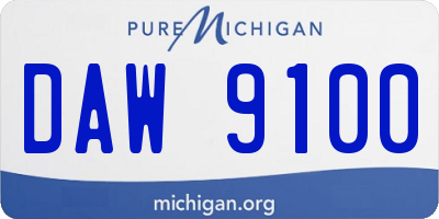 MI license plate DAW9100