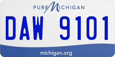 MI license plate DAW9101