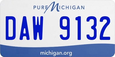 MI license plate DAW9132