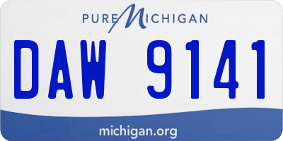 MI license plate DAW9141
