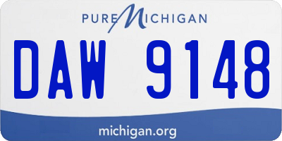 MI license plate DAW9148