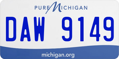 MI license plate DAW9149