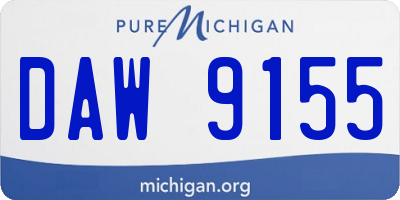 MI license plate DAW9155