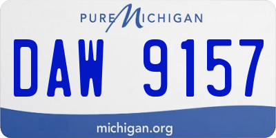 MI license plate DAW9157