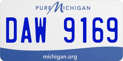 MI license plate DAW9169