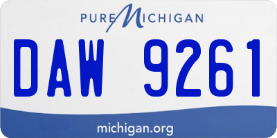 MI license plate DAW9261