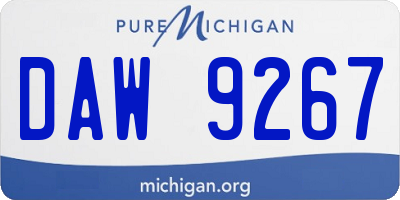 MI license plate DAW9267