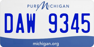 MI license plate DAW9345