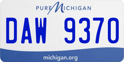 MI license plate DAW9370