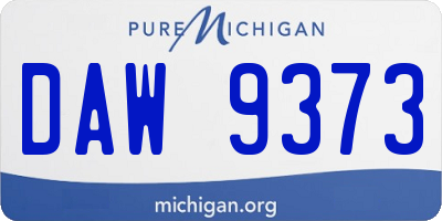 MI license plate DAW9373