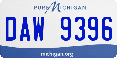 MI license plate DAW9396