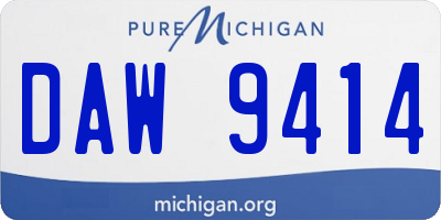MI license plate DAW9414