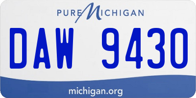 MI license plate DAW9430