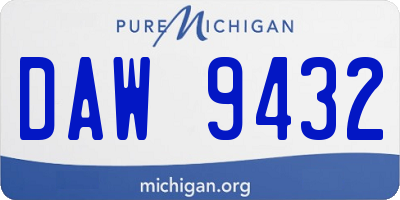 MI license plate DAW9432