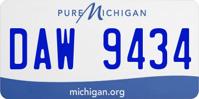 MI license plate DAW9434