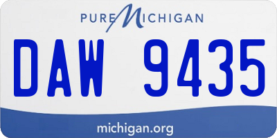 MI license plate DAW9435