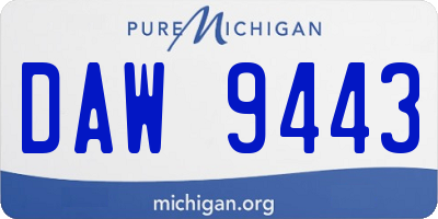 MI license plate DAW9443
