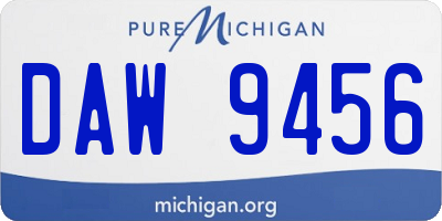 MI license plate DAW9456
