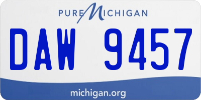 MI license plate DAW9457