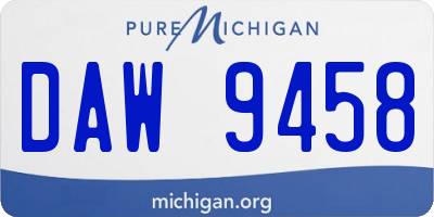 MI license plate DAW9458