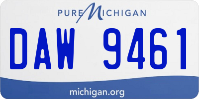 MI license plate DAW9461