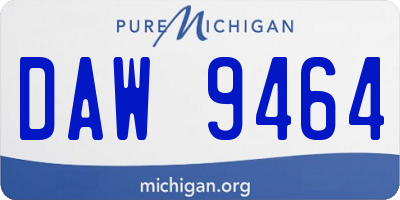 MI license plate DAW9464