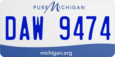 MI license plate DAW9474
