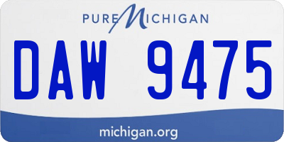 MI license plate DAW9475