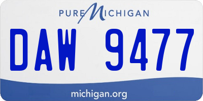 MI license plate DAW9477