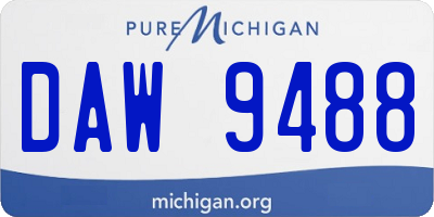 MI license plate DAW9488