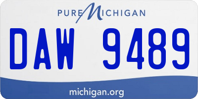 MI license plate DAW9489