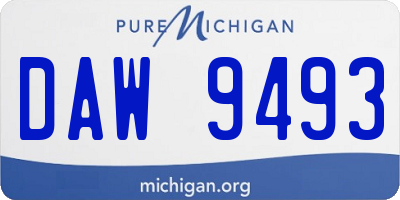 MI license plate DAW9493