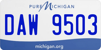 MI license plate DAW9503