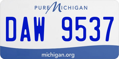 MI license plate DAW9537