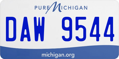 MI license plate DAW9544