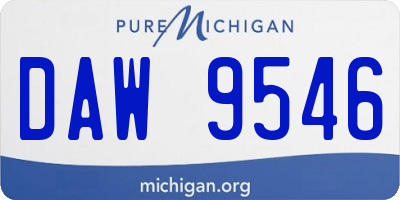 MI license plate DAW9546
