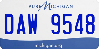 MI license plate DAW9548