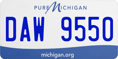 MI license plate DAW9550