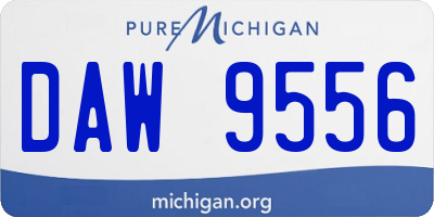 MI license plate DAW9556