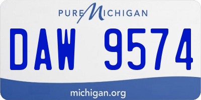 MI license plate DAW9574
