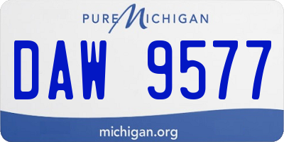 MI license plate DAW9577