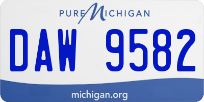 MI license plate DAW9582