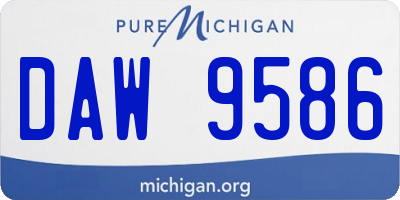 MI license plate DAW9586