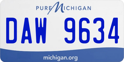 MI license plate DAW9634
