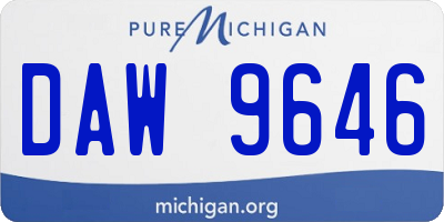 MI license plate DAW9646
